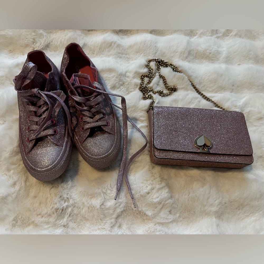Pink Glitter Set – Kate Spade Bag + Converse all star